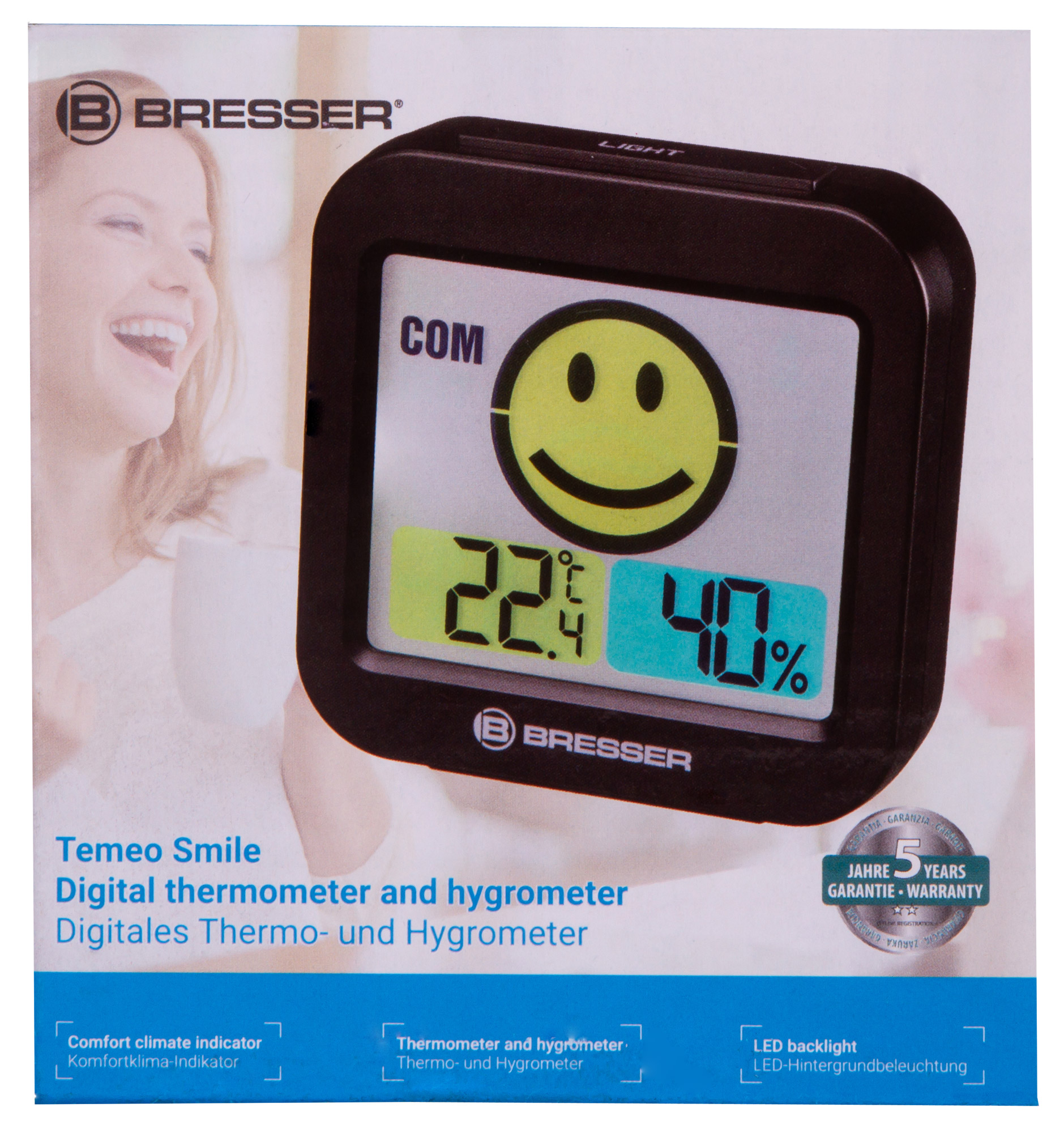 Метеостанция Bresser MyTime Smile, черная купить в Тюмени | Барометры, метеостанции, часы
