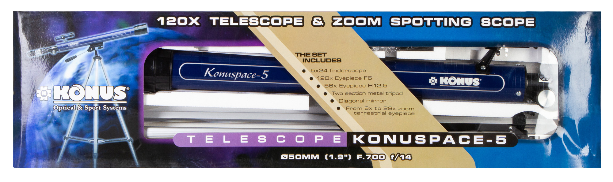 Телескоп Konus Konuspace-5 50/700 AZ купить в Тюмени | Телескопы